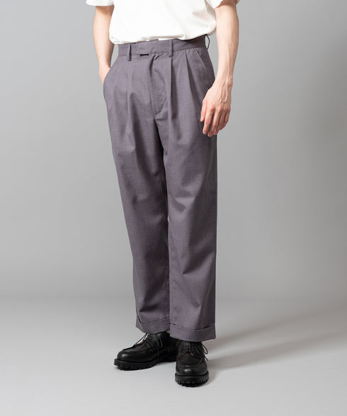 MR.OLIVE / NON MULESING GABARDINE / 2TUCK TAPERED PANTS / ミスターオリーブ / ノンミュールジングギャバジン / 2タックテーパードパンツ