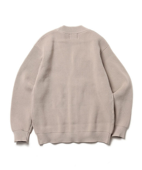 MR.OLIVE / LOW GAUGE AZE POLYESTER KNIT / STANDARD CARDIGAN / ミスターオリーブ / ローゲージ畦ポリエステルニット / スタンダードカーディガン