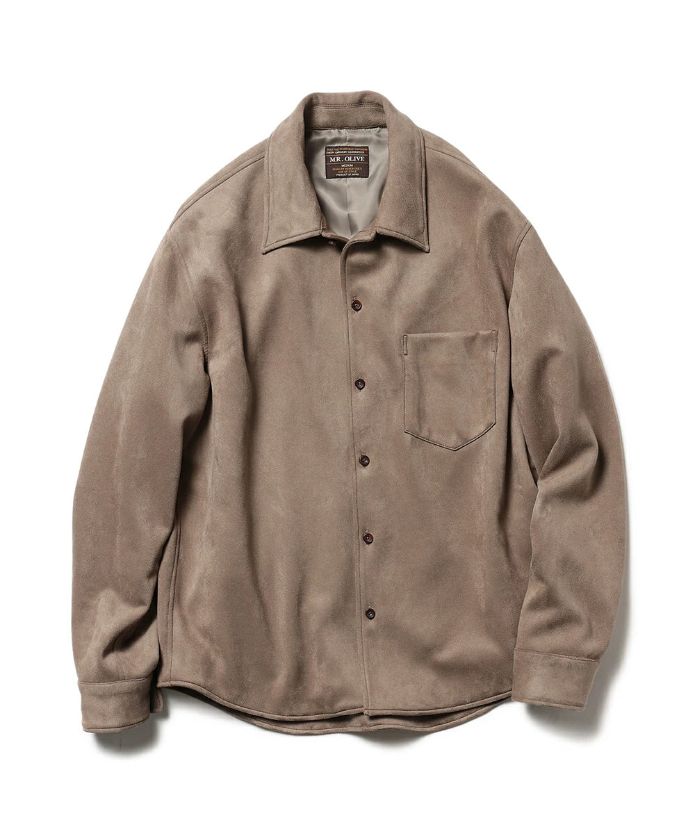 MR.OLIVE / STRETCH FAUX SUEDE / CPO SHIRT ストレッチフェイク