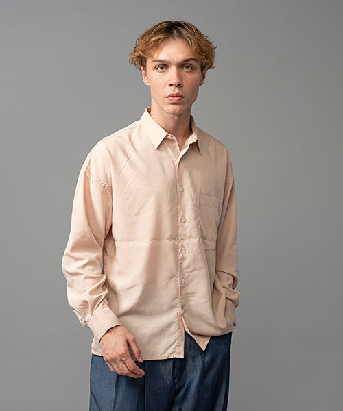 MR.OLIVE / T/R POWDER CLOTH / SQUEARE CUT REGULAR COLLAR SHIRT